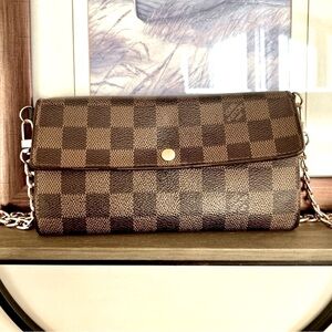 Louis Vuitton Damier Sarah Wallet on a chain